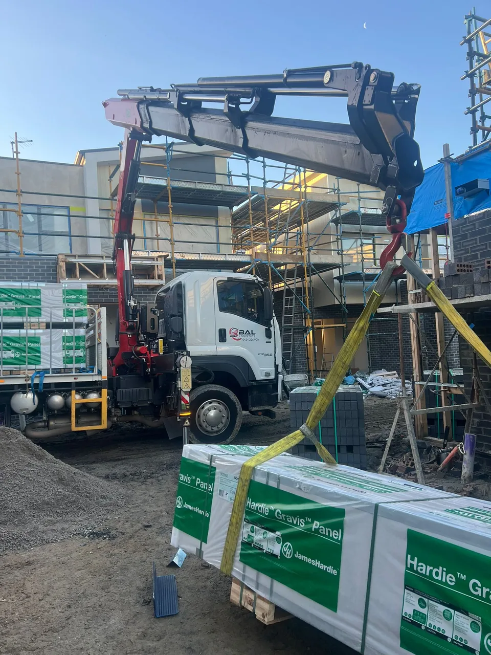 Crane truck on site